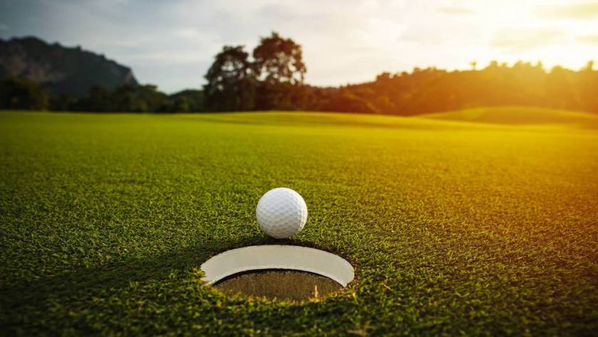 golf ball on the green