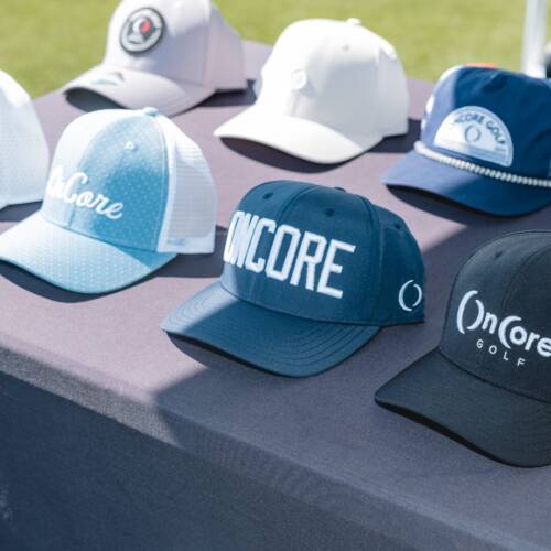 oncore golf caps on display