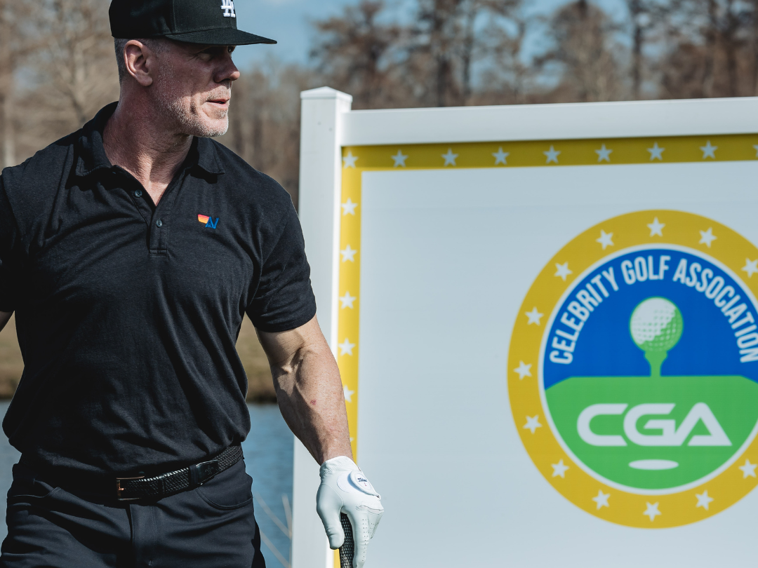 Focused player reading the green before a putt