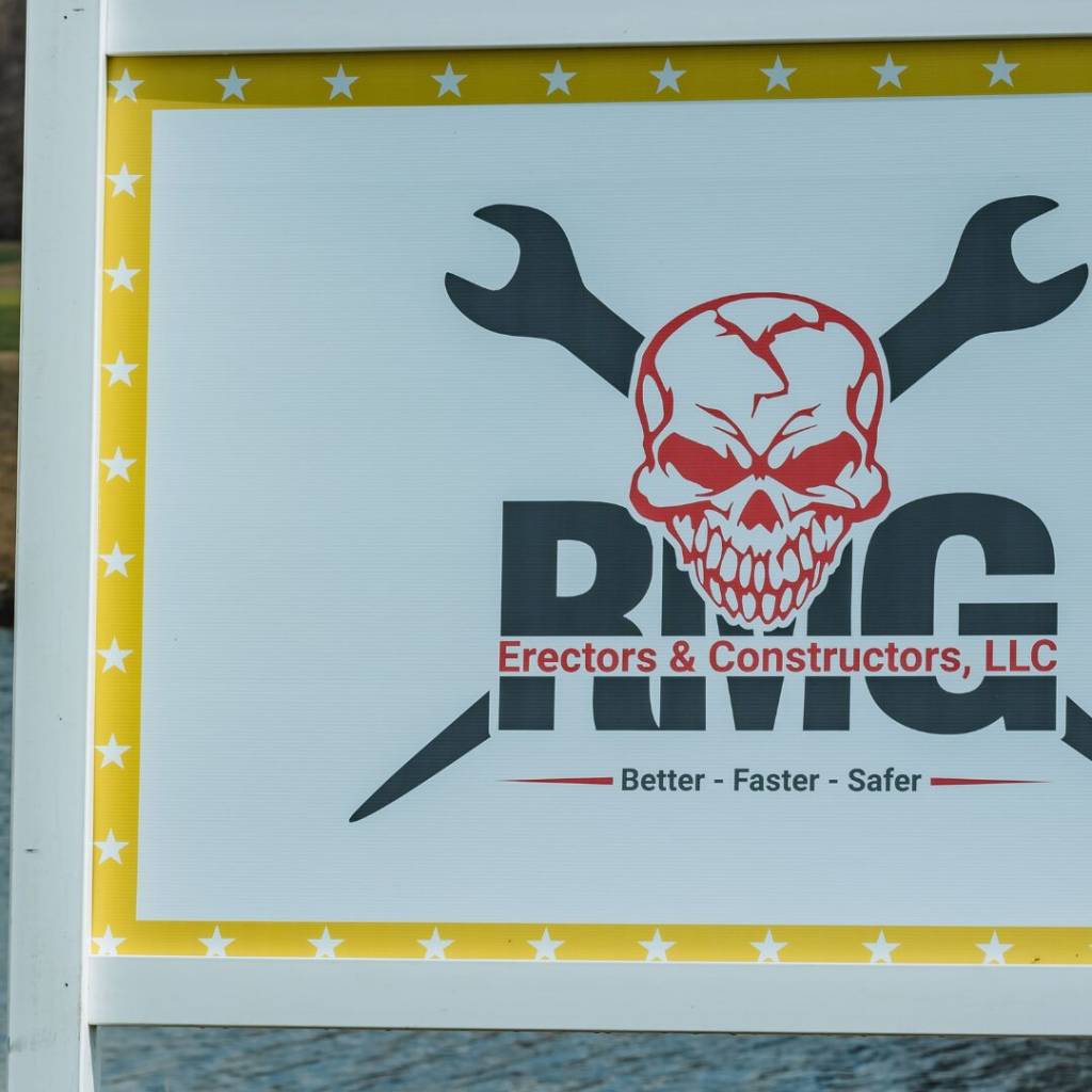 RMG erectors and constructors llc signage
