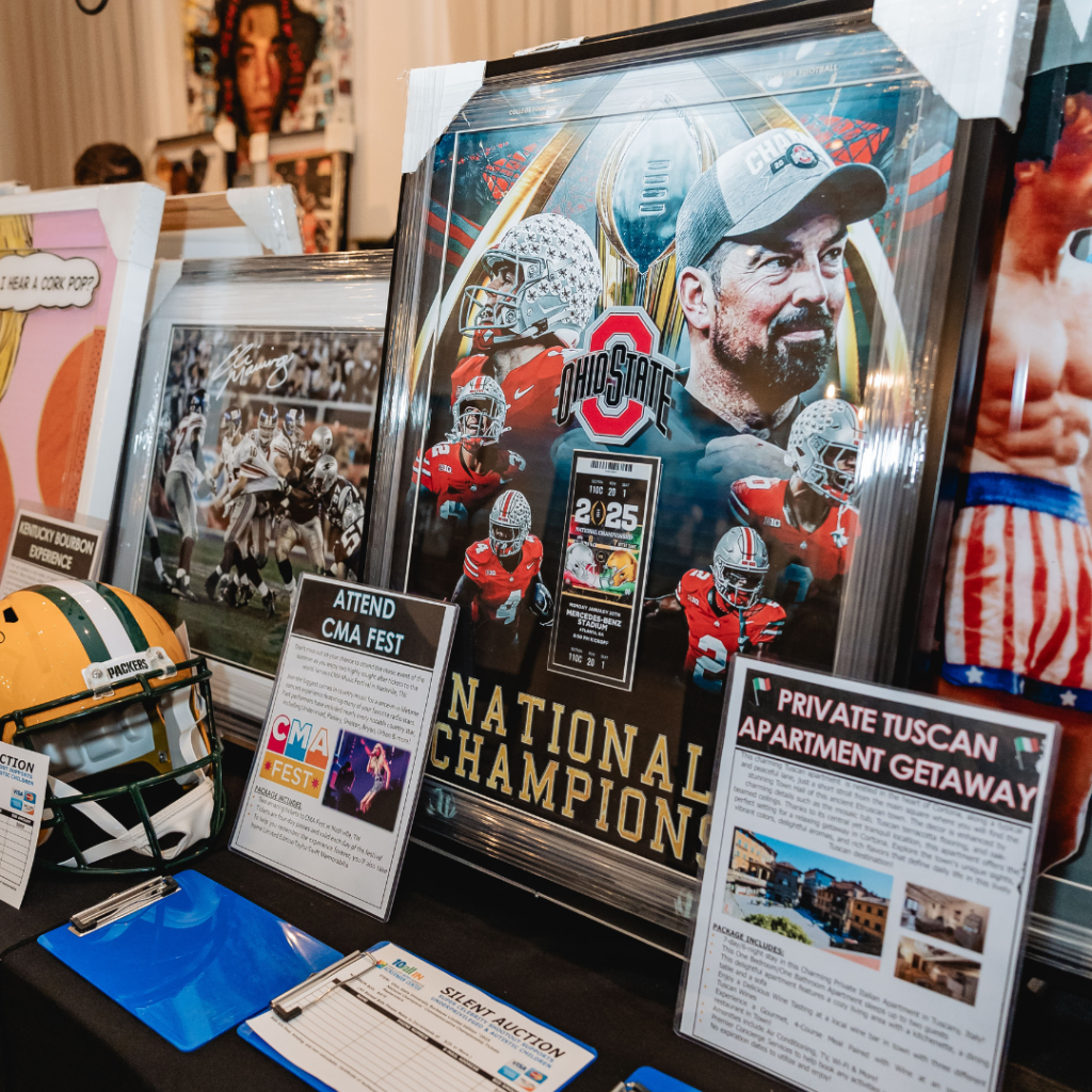 sports memorabilia on display at the pairing party
